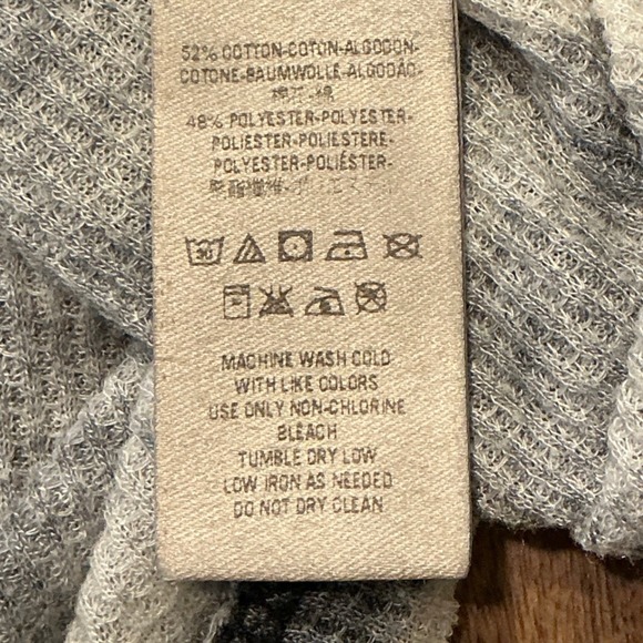 Free People Gray Tie Dye Long Sleeve Thermal Knit Top Women's S P - Picture 4 of 8